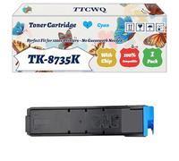 Compatible for Kyocera TK-8735K TK-8735C TK-8735M TK-8735Y Toner Cartridge Work for Kyocera TASKalfa 8353ci TASKalfa Printers (1 Pack Cyan)