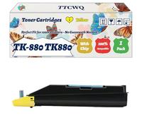 Compatible for Kyocera TK-880 TK880 Toner Cartridges Work for Kyocera FS-C8500DN Printers, with Chip, High Yield 35000 Pages, High-Definition Printing (1 Pack Yellow)