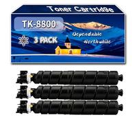 Compatible for Kyocera TK-8800 Toner Cartridge, Work for Kyocera ECOSYS P8060cdn Printers, Toner Cartridge TK-8800C TK-8800M TK-8800K TK-8800Y (3 Pack Black)