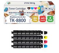 Compatible for Kyocera TK-8800 Toner Cartridge Work for Kyocera ECOSYS P8060cdn Printers, with Chip, High Yield 30000 Pages, High-Definition Printing (4-Pack BK/C/M/Y)