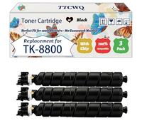 Compatible for Kyocera TK-8800 Toner Cartridge Work for Kyocera ECOSYS P8060cdn Printers, with Chip, High Yield 30000 Pages, High-Definition Printing (3 Pack Black)