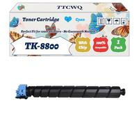 Compatible for Kyocera TK-8800 Toner Cartridge Work for Kyocera EcoSys P8060cdn Printers, with Chip, High Yield 30000 Pages, High-Definition Printing (1 Pack Cyan)