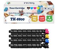 Compatible for Kyocera TK-8800 Toner Cartridge Work for Kyocera EcoSys P8060cdn Printers, with Chip, High Yield 30000 Pages, High-Definition Printing (4-Pack BK/C/M/Y)