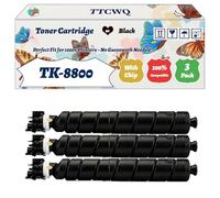 Compatible for Kyocera TK-8800 Toner Cartridge Work for Kyocera ECOSYS P8060cdn Printers, with Chip, High Yield 30000 Pages, High-Definition Printing (3 Pack Black)