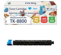 Compatible for Kyocera TK-8800 Toner Cartridge Work for Kyocera ECOSYS P8060cdn Printers, with Chip, High Yield 30000 Pages, High-Definition Printing (1 Pack Cyan)