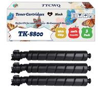 Compatible for Kyocera TK-8800 Toner Cartridges Work for Kyocera ECOSYS P8060cdn Printers, with Chip, High Yield 40000 Pages, High-Definition Printing (3 Pack Black)