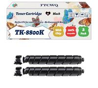 Compatible for Kyocera TK-8800K TK-8800C TK-8800M TK-8800Y Toner Cartridge Work for Kyocera EcoSys P8060cdn Printers, with Chip, High Yield 40000 Pages, High-Definition Printing (2 Pack Black)