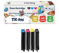 Compatible for Kyocera TK-895 Toner Cartridge Work for Kyocera ECOSYS FS-C8520MFP ECOSYS FS-C8525MFP FS-C8020MFP Printers (4-Pack BK/C/M/Y)