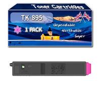 Compatible for Kyocera TK-895 Toner Cartridges, Work for Kyocera FS-C8020MFP FS-C8025MFP FS-C8520MFP FS-C8525MFP Printers, Toner Cartridges TK-895K TK-895Y TK-895M TK-895C (1 Pack Magenta)