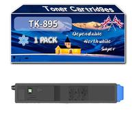 Compatible for Kyocera TK-895 Toner Cartridges, Work for Kyocera FS-C8020MFP FS-C8025MFP FS-C8520MFP FS-C8525MFP Printers, Toner Cartridges TK-895K TK-895Y TK-895M TK-895C (1 Pack Cyan)