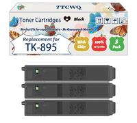 Compatible for Kyocera TK-895 Toner Cartridges Work for Kyocera FS-C8020MFP FS-C8025MFP FS-C8520MFP Printers (3 Pack Black)