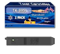 Compatible for Kyocera TK-895 Toner Cartridges, Work for Kyocera FS-C8020MFP FS-C8025MFP FS-C8520MFP FS-C8525MFP Printers, Toner Cartridges TK-895K TK-895Y TK-895M TK-895C (1 Pack Black)
