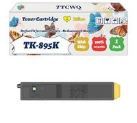 Compatible for Kyocera TK-895K TK-895C TK-895M TK-895Y Toner Cartridge Work for Kyocera FS-C8020MFP FS-C8025MFP FS-C8520MFP Printers (1 Pack Yellow)