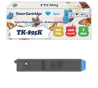 Compatible for Kyocera TK-895K TK-895C TK-895M TK-895Y Toner Cartridge Work for Kyocera FS-C8020MFP FS-C8025MFP FS-C8520MFP Printers (1 Pack Cyan)