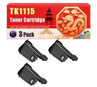 Compatible for Kyocera TK1115 FS-1041 Mono FS-1220MFP FS-1320MFP Toner Cartridge Printers, With Chip Large Capacity 1600 Pages (3 Pack Black)
