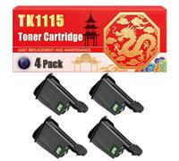Compatible for Kyocera TK1115 FS-1041 Mono FS-1220MFP FS-1320MFP Toner Cartridge Printers, With Chip Large Capacity 1600 Pages (4 Pack Black)