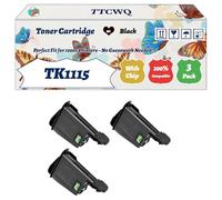 Compatible for Kyocera TK1115 Toner Cartridge Work for Kyocera FS-1041 Mono FS-1220MFP FS-1320MFP Printers, with Chip, High Yield 1600 Pages, High-Definition Printing (3 Pack Black)