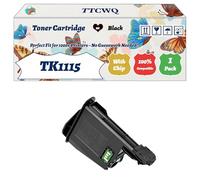 Compatible for Kyocera TK1115 Toner Cartridge Work for Kyocera FS-1041 Mono FS-1220MFP FS-1320MFP Printers, with Chip, High Yield 1600 Pages, High-Definition Printing (1 Pack Black)