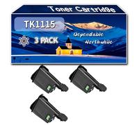 Compatible for Kyocera TK1115 Toner Cartridge, Work for Kyocera FS-1041 Mono FS-1220MFP FS-1320MFP Printers, Toner Cartridge (3 Pack Black)