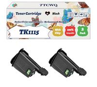 Compatible for Kyocera TK1115 Toner Cartridge Work for Kyocera FS-1041 Mono FS-1220MFP FS-1320MFP Printers, with Chip, High Yield 1600 Pages, High-Definition Printing (2-Pack Black)