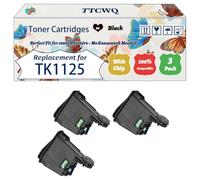 Compatible for Kyocera TK1125 Toner Cartridges Work for Kyocera FS-1061DN FS-1325MFP Printers, with Chip, High Yield 2100 Pages, High-Definition Printing (3 Pack Black)