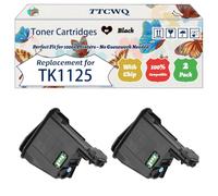 Compatible for Kyocera TK1125 Toner Cartridges Work for Kyocera FS-1061DN FS-1325MFP Printers, with Chip, High Yield 2100 Pages, High-Definition Printing (2-Pack Black)