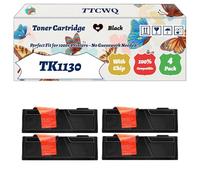 Compatible for Kyocera TK1130 Toner Cartridge Work for Kyocera ECOSYS M2030dn ECOSYS M2530dn FS-1030MFP Multifunction FS-1035MFP Printers (4 Pack Black)