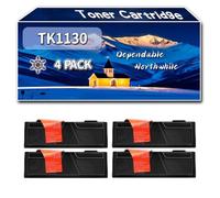 Compatible for Kyocera TK1130 Toner Cartridge, Work for Kyocera ECOSYS M2030dn ECOSYS M2530dn FS-1030MFP Multifunction FS-1035MFP FS-1130MFP Printers, Toner Cartridge (4 Pack Black)