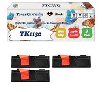 Compatible for Kyocera TK1130 Toner Cartridge Work for Kyocera ECOSYS M2030dn ECOSYS M2530dn FS-1030MFP Multifunction FS-1035MFP Printers (3 Pack Black)