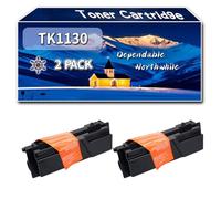 Compatible for Kyocera TK1130 Toner Cartridge, Work for Kyocera ECOSYS M2030dn ECOSYS M2530dn FS-1030MFP Multifunction FS-1035MFP FS-1130MFP Printers, Toner Cartridge (2-Pack Black)
