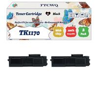 Compatible for Kyocera TK1170 Toner Cartridge Work for Kyocera ECOSYS M2040dn ECOSYS M2540dn ECOSYS M2640idw Printers, with Chip, High Yield 7200 Pages, High-Definition Printing (2-Pack Black)