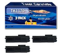 Compatible for Kyocera TK1170 Toner Cartridge, Work for Kyocera ECOSYS M2040dn ECOSYS M2540dn ECOSYS M2640idw Printers, Toner Cartridge (3 Pack Black)