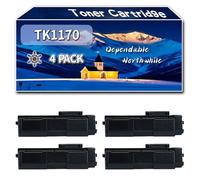Compatible for Kyocera TK1170 Toner Cartridge, Work for Kyocera ECOSYS M2040dn ECOSYS M2540dn ECOSYS M2640idw Printers, Toner Cartridge (4 Pack Black)
