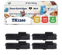 Compatible for Kyocera TK1260 Toner Cartridges Work for Kyocera ECOSYS PA 4000 WX PA 4000 wx Plus PA 4000 x PA 4000 x Printers (4 Pack Black)