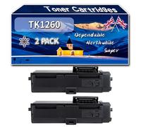 Compatible for Kyocera TK1260 Toner Cartridges, Work for Kyocera ECOSYS PA 4000 WX PA 4000 wx Plus PA 4000 x PA 4000 x Plus Printers, Toner Cartridges 1T0C150NL0 TK-1260 (2-Pack Black)