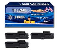 Compatible for Kyocera TK1260 Toner Cartridges, Work for Kyocera ECOSYS PA 4000 WX PA 4000 wx Plus PA 4000 x PA 4000 x Plus Printers, Toner Cartridges 1T0C150NL0 TK-1260 (3 Pack Black)