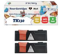 Compatible for Kyocera TK130 Toner Cartridges Work for Kyocera FS-1128MFP FS-1300D FS-1300DN FS-1350DN Printer, with Chip, High Yield 8200 Pages, High-Definition Printing (2-Pack Black)