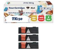Compatible for Kyocera TK130 Toner Cartridges Work for Kyocera FS-1128MFP FS-1300D FS-1300DN FS-1350DN Printer, with Chip, High Yield 8200 Pages, High-Definition Printing (3 Pack Black)
