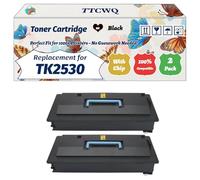 Compatible for Kyocera TK2530 Toner Cartridge Work for Kyocera KM-4030 KM-4031 KM-4035 KM-5035 Printers, with Chip, High Yield 40000 Pages, High-Definition Printing (2-Pack Black)