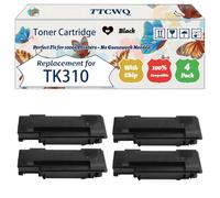 Compatible for Kyocera TK310 Toner Cartridge Work for Kyocera FS-2000D FS-2000DN FS-4000DN Printers, with Chip, High Yield 12000 Pages, High-Definition Printing (4 Pack Black)