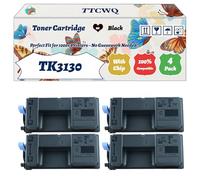 Compatible for Kyocera TK3130 Toner Cartridge Work for Kyocera ECOSYS M3550idn ECOSYS M3560idn FS-4200 FS-4300 Printers, with Chip, High Yield 14500 Pages, High-Definition Printing (4 Pack Black)