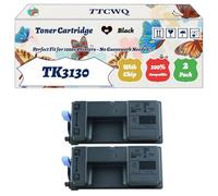 Compatible for Kyocera TK3130 Toner Cartridge Work for Kyocera ECOSYS M3550idn ECOSYS M3560idn FS-4200 FS-4300 Printers, with Chip, High Yield 14500 Pages, High-Definition Printing (2-Pack Black)