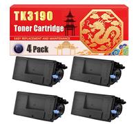 Compatible for Kyocera TK3190 ECOSYS M3655idn M3660idn M3665idn P3055 Mono P3060 P3155dn Toner Cartridge Printers, With Chip Large Capacity 25000 Pages (4 Pack Black)