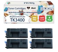 Compatible for Kyocera TK3400 Toner Cartridges Work for Kyocera PA 4500x ECOSYS MA 4500 fx MA 4500 fx Plus MA 4500 x MA 4500 x Plus PA 4500x PA 4500 x Printers (4 Pack Black)