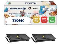 Compatible for Kyocera TK440 Toner Cartridge Work for Kyocera FS-6950 KM-6950 Printers, with Chip, High Yield 15000 Pages, High-Definition Printing (2-Pack Black)