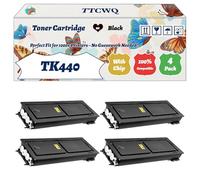 Compatible for Kyocera TK440 Toner Cartridge Work for Kyocera FS-6950 KM-6950 Printers, with Chip, High Yield 15000 Pages, High-Definition Printing (4 Pack Black)