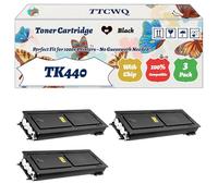 Compatible for Kyocera TK440 Toner Cartridge Work for Kyocera FS-6950 KM-6950 Printers, with Chip, High Yield 15000 Pages, High-Definition Printing (3 Pack Black)