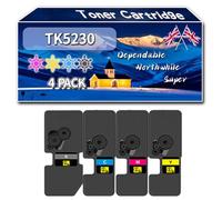 Compatible for Kyocera TK5230 Toner Cartridge, Work for Kyocera ECOSYS M5521cdn P5021cdw M5521cdw P5021cdn Printers, Toner Cartridge 1T02R9ANL0 1T02R9CNL0 1T02R9BNL0 1T02R90NL0 (4-Pack BK/C/M/Y)