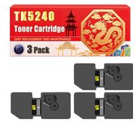 Compatible for Kyocera TK5240 ECOSYS M5526 ECOSYS P5026 Toner Cartridge Printers, With Chip Large Capacity 4000 Pages (3 Pack Black)