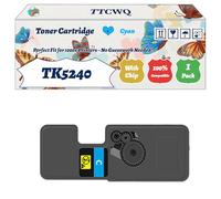 Compatible for Kyocera TK5240 Toner Cartridge Work for Kyocera ECOSYS M5526 ECOSYS P5026 Printers, with Chip, High Yield 4000 Pages, High-Definition Printing (1 Pack Cyan)